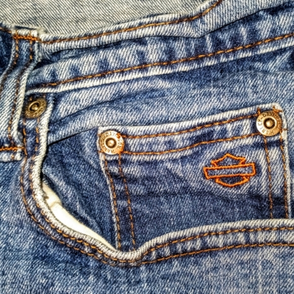 Harley Davidson :: Y2K Women's HD Straight Leg High Rise Jeans Size 10 Long - Picture 7 of 10